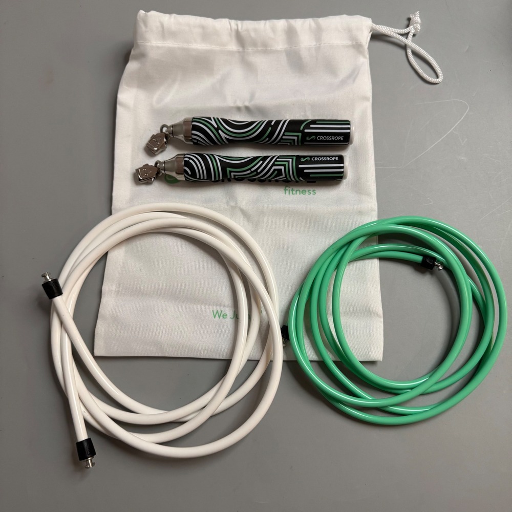 Crossrope Get Lean Jump Rope Set Sz S 8ft Ropes 5'1"-5'5" 1/4lb 1/2lb Weighted